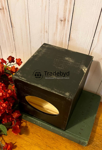 Boîte à mouchoirs en bois classique à motif floral gravé, fabrication de qualité supérieure, support pour la maison et le bureau Tradebyd - Product Image 5