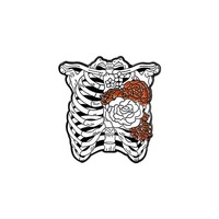 Broche en forme d'os et de cœur très vendue en Europe et en Amérique, badge amusant pour une ambiance festive, accessoire d'Halloween