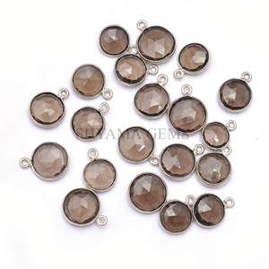 จี้ควอทซ์สโมควอทซ์สโมคกี้ธรรมชาติชุบทอง14K อัญมณีเหลี่ยมเพชรพลอยสำหรับทำเครื่องประดับขายส่งจากโรงงานผู้ผลิตอินเดีย - Product Image 3