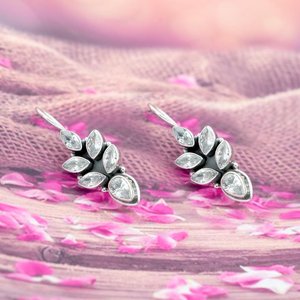 Boucles d'oreilles minimalistes en argent sterling 925 fines CZ blanc or rose poids léger pierre précieuse naturelle cadeau de mariage parfait pour elle - Product Image 4