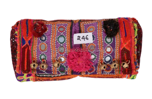 Bolso de mano de algodón BANJARA indio bordado a mano-Bolso de boda de fiesta de noche clásico de moda estilo tribal vintage - Product Image 3