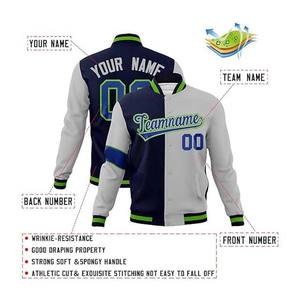 Veste de baseball universitaire en toile légère personnalisée pour adultes jeunes High Street Stitched Text Logo Stand Letterman - Product Image 3