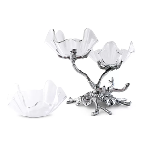 ชั้นวางผลไม้ทำด้วยมือ3ชั้นทำจากอลูมิเนียมหรูหราพร้อมชามแก้ว - Product Image 5