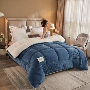 Nhà Máy Bán Hàng Trực Tiếp Dày Mùa Đông Ấm Áp Chăn Cừu Nhung Chăn Fluffy <span class=keywords><strong>Comforter</strong></span> Mùa Đông Tấm Ga Giường Thiết Lập - Product Image 3