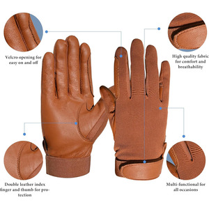 Gants d'équitation professionnels en cuir personnalisables Gants d'hiver légers et respirants en vente - Product Image 2