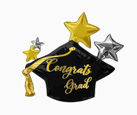 Ballons en aluminium multi-tailles pour la remise des diplômes, en forme de toque et d'étoile, pour la décoration de cérémonies et de fêtes, marque MIQI, logo personnalisé