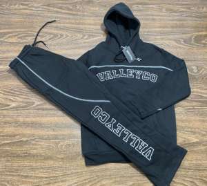 Conjunto de Sudadera con capucha Unisex con serigrafía desgastada personalizada, chándal Unisex personalizado de algodón pesado - Product Image 1