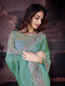 Trendmalls ผ้าไหมสีเทาสำหรับผู้หญิงที่เย็บปักตามลำดับ (K1092) - Product Image 2