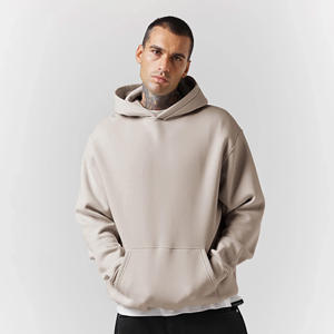 Sudadera con capucha de mezcla de algodón pesado para hombre, estampado Digital de otoño, básico personalizado liso, forro polar, hombro caído - Product Image 2