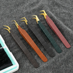 Pince à isolation légère pour extensions de cils, pince à 45 degrés, testée à la main pour les bouquets de volume individuels - Product Image 1