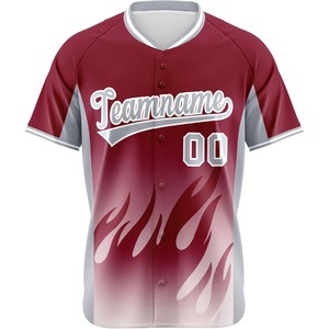 Maillot de Baseball boutonné Sublimation Graphisme Chemise d'équipe personnalisée Tissu en maille Jeune Adulte Fit Softball Broderie USA - Product Image 6