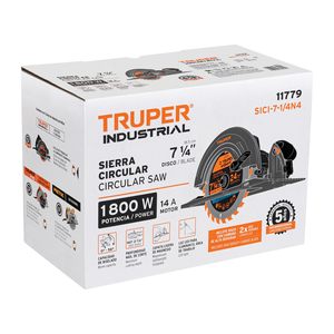 Scie circulaire industrielle 1800W 7-1/4 pouces, scie à chaîne portable pour le bois, double source d'alimentation (électrique et manuelle) - Product Image 1