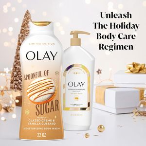 Gel Douche Olay Édition Spéciale Fêtes Hydratant et Nourrissant aux Extraits Végétaux Vitamine B3 Vanille Cremo 22 fl oz - Product Image 3