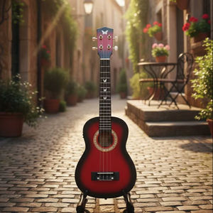 Ukulélé acoustique SOLOBEAT 4 cordes, corps en acajou, finition vernie, idéal pour les débutants, format voyage, design unisexe - Product Image 1