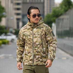 New Breathable Zipper Sharkskin Soft-shell Hardshell <b>Camouflage</b> Black Green Waterproof Blouson Jacket Mountaineering Travel - Product Image 2