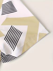 Conjunto de Ropa Casual para Hombre, Camiseta de Manga Corta con Estampado Geométrico Abstracto y Pantalones Cortos con Cordón, Estilo Playero de Verano - Product Image 5