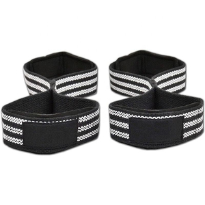 OEM logotipo personalizado látex antideslizante gimnasio muñequeras figura 8 levantamiento de pesas cuero correas de elevación al por mayor - Product Image 1