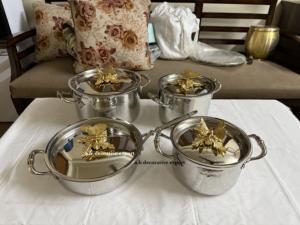 Ensemble de casseroles et de marmites en métal martelé fait à la main avec couvercle papillon pour la cuisine et le restaurant, ensemble de cuisine sans danger pour les aliments à vendre - Product Image 6