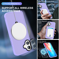Coque de téléphone personnalisée, prix d'usine en gros, design de luxe, toucher doux, support magnétique coloré, finition mate antichoc et givrée