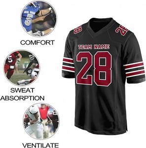 Maillot de football américain à manches courtes personnalisé de qualité supérieure Techniques imprimées de marque d'équipe entièrement personnalisables disponibles plusieurs tailles - Product Image 3