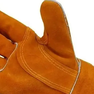 Gants de travail en cuir de vachette robustes et respirants pour l'extérieur, protection contre les chocs, soudage, confortables - Product Image 4