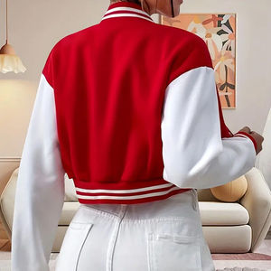 Chaqueta de béisbol personalizada de alta calidad Nueva llegada Chaqueta de béisbol en blanco al por mayor Chaqueta de béisbol de calidad superior Varsity Mujeres - Product Image 2