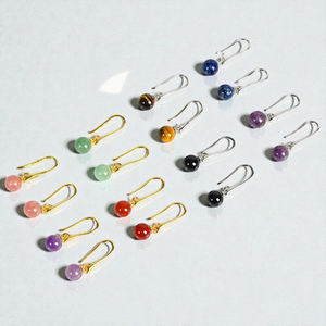 Round Beaded Howlite Gemstone Drop <b>Earrings</b> - <b>925</b> <b>Silver</b> Handmade <b>Earrings</b> for Women - Product Image 2