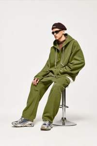 Chándal de algodón 100% de alta calidad para hombre, ropa deportiva transpirable con capucha, patrón sólido personalizado cómodo para entrenamiento de gimnasia de invierno - Product Image 4