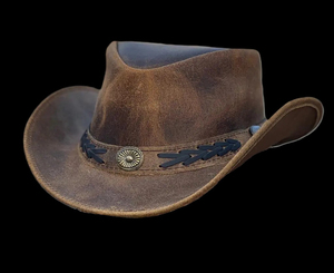1992 Cowboy Western Knight <b>Hat</b> Striped Design Leather for Men Casual Outdoor Mountaineering & Mongolian Grassland Cap - Product Image 1