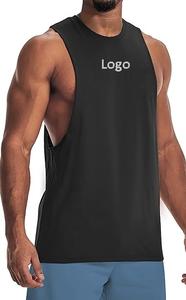 Camiseta sin mangas con brazo caído para hombre, camisetas musculares sin mangas, tirantes de entrenamiento de gimnasio, 100% algodón - Product Image 6