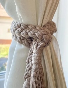 Sujetador de Cortinas de Macramé, Soporte de Cortinas Boho Sin Taladro, Decoración Acogedora para el Hogar - Product Image 1