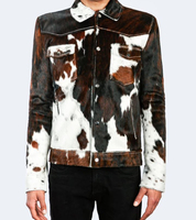 Veste en cuir de vachette personnalisée pour hommes | Hair on Hide Cow Boy Vestes en cuir de camionneur personnalisées | Vestes pour hommes