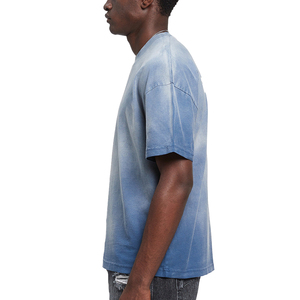 Custom Men's T-shirts Heavyweight Blank Crew Neck T-shirts High Quality Streetwear Acid Water Washed Blank T-shirts for Men - Product Image 3
