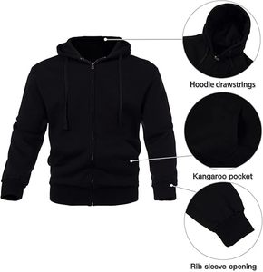 Stylish <b>Oversized</b> <b>Hoodie</b> For Men Cotton Fleece Zip Up Streetwear Casual Wear - Product Image 6