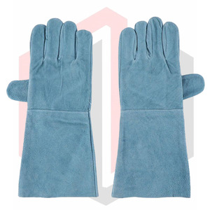 Gants de protection personnels verts/protection contre la chaleur en cuir de vache fendu de qualité supérieure prix de gros - Product Image 1