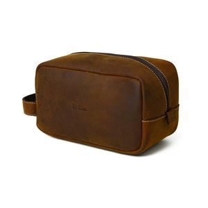 Export Quality Custom Portable <b>Travel</b> Accessories Genuine Leather Cosmetic Storage <b>Toiletry</b> <b>Bag</b> - Product Image 3