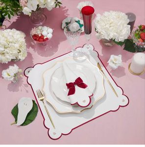 Classic embroidered <b>linen</b> <b>placemats</b> with vintage detailing enhancing dining spaces with warmth sophistication and charm - Product Image 2