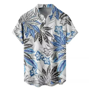 Camisa de manga corta con estampado de secado rápido informal de verano para hombre Servicio OEM transpirable y antiarrugas para adultos Ropa de playa - Product Image 2