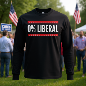 T-Shirt a Maniche Lunghe 0% Liberal - Prodotto Promozionale Repubblicano per Stati Rossi - Zero Percent Conservative - Product Image 3
