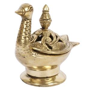 Quemador de incienso de pato de latón grabado personalizado, mesa decorativa de Metal pulido liso, centro de mesa, sala de estar, hogar, Hotel, regalo con logotipo - Product Image 3