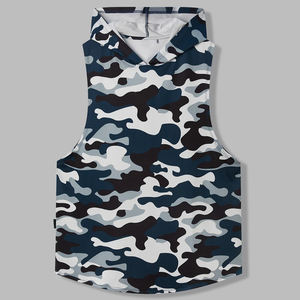 Haut de sport respirant en maille pour homme, sans manches, coupe musclée, pour musculation, entraînement, course à pied, 100% coton - Product Image 1