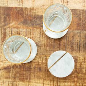 Juego de 6 Posavasos de Mármol Blanco Natural, Resistentes a las Manchas, Regalo para Bodas y Mudanzas - Product Image 3