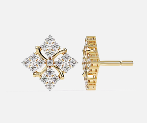 Aniva Luxury 18kt Yellow Gold Lab Grown Diamond Stud Pendientes para mujeres Regalos de aniversario - Product Image 1