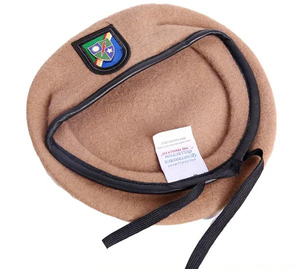 หมวกเบเร่ต์ขน100% สำหรับผู้ชายดีไซน์ใหม่หมวกเบเร่ต์สำหรับฝึกยุทธวิธีกลางแจ้งดีไซน์ใหม่ - Product Image 6