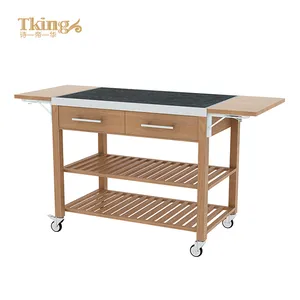 New Wooden Premium High Sales Chinese Flat Restaurant Hotel Service Cart Catering Foldable Trolley