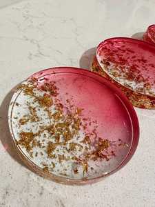 Plateau de service moderne en résine sur mesure avec feuille d'or pour la décoration intérieure et l'exportation mondiale - Product Image 3