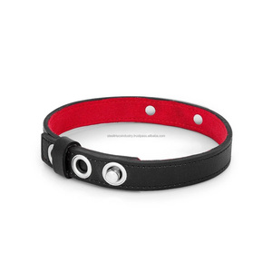 Leather BDSM <b>Black</b> Bondage Collar with <b>ring</b> Neck Circumference 14 to 18 inches Eternity Bondage <b>Black</b> Collar - Product Image 6