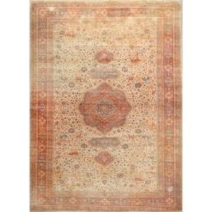 Tapis en laine et jute noué à la main Aalam Gold Pae-5492, motif médaillon classique persan rectangulaire, pour chambre et couloir, design abstrait - Product Image 1