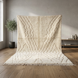 <b>Plush</b> Geometric Pattern Rectangle Area Rug Tassels Bohemian Style Hand Tufted Medium Wool High Pile Eco-friendly Customizable - Product Image 1