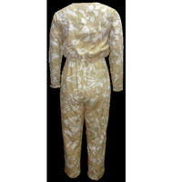 Combinaisons pour femmes en tissu satiné tissé imprimé sur toute la surface, style formel, manches longues, 100% coton, motif paisley